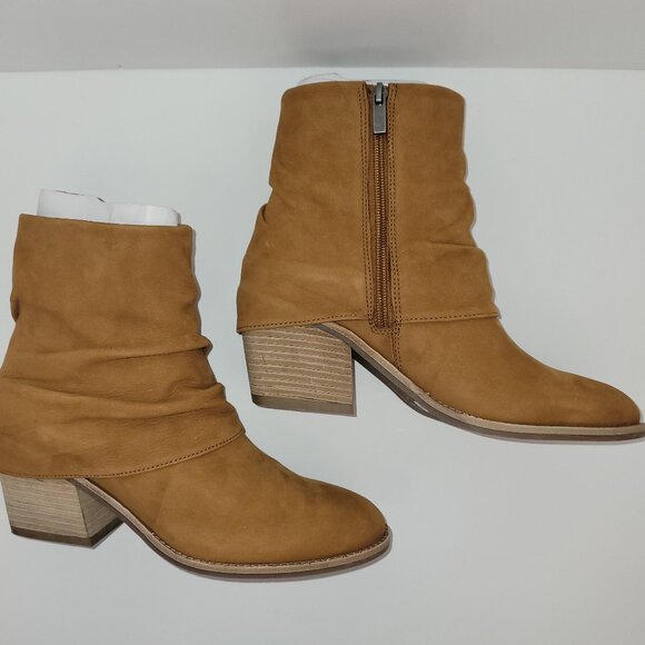 NWT Earth Savvy Block Heel Ruched Casual Booties Medium Brown Women's Size 9M - Picture 6 of 12